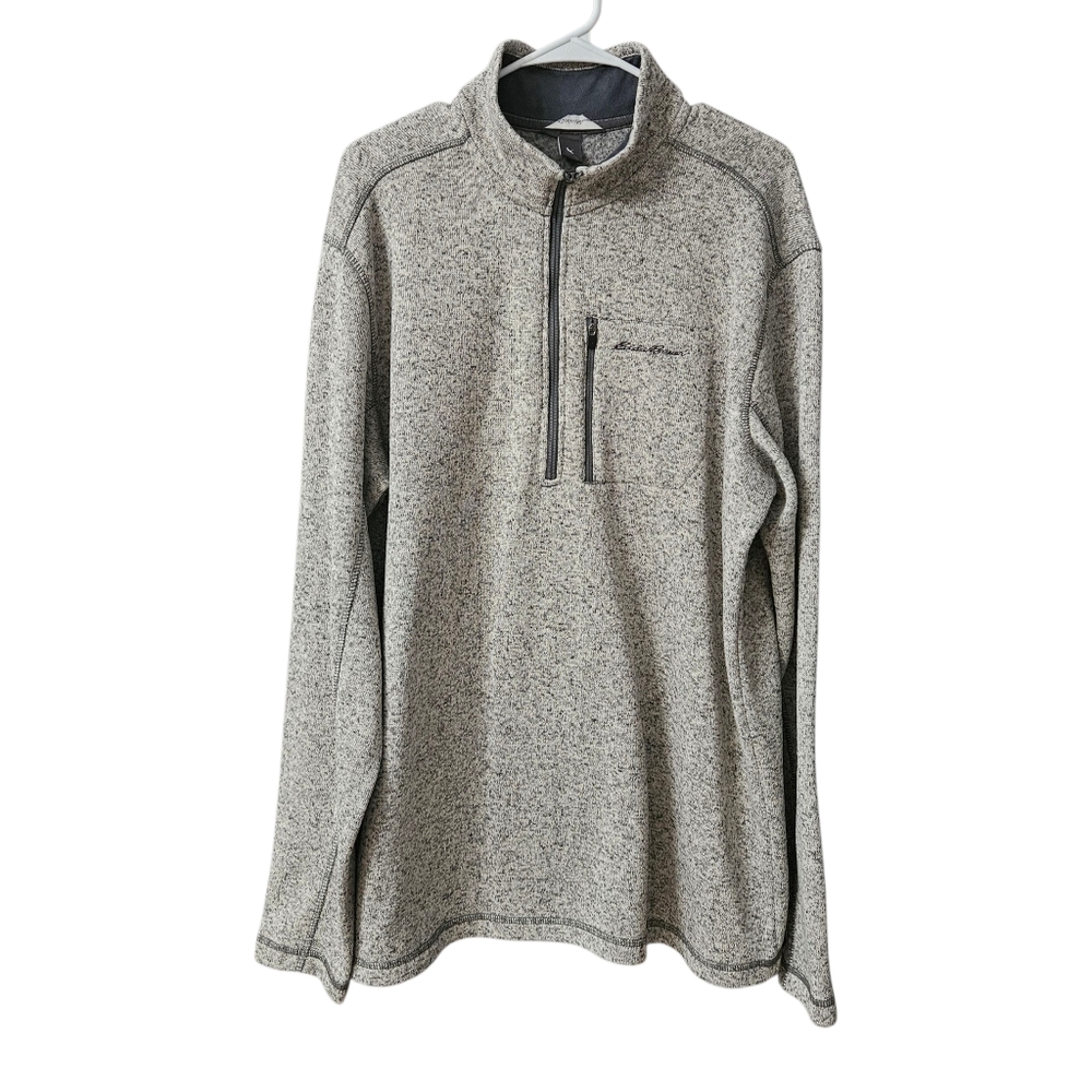 Eddie Bauer Men's 1/4 Zip Pullover Size TXL Gray